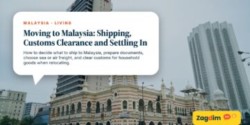 White domed colonial building beside a modern hotel tower, illustrating Moving to Malaysia: Shipping, Customs Clearance and Settling In