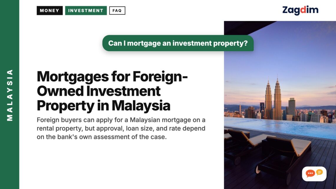 Empty infinity pool loungers overlooking Kuala Lumpur skyline at sunset, illustrating Mortgages for Foreign-Owned Investment Property in Malaysia
