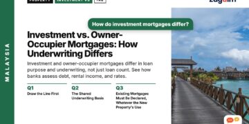 Wooden boardwalk over turquoise water stilt resort, illustrating Investment vs. Owner-Occupier Mortgages: How Underwriting Differs