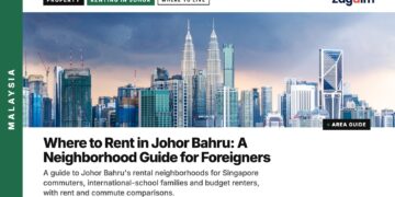 Skyline — Kuala Lumpur skyline with Petronas Towers and KL Tower, illustrating Where to Rent in Johor Bahru: A Neighborhood Guide for Foreigners