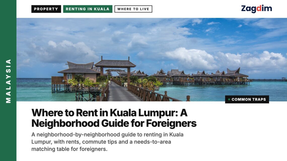 Architecture — wooden boardwalk over turquoise water stilt resort, illustrating Where to Rent in Kuala Lumpur: A Neighborhood Guide for Foreigners