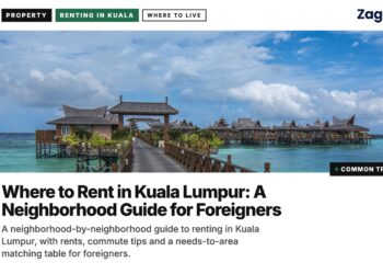 Architecture — wooden boardwalk over turquoise water stilt resort, illustrating Where to Rent in Kuala Lumpur: A Neighborhood Guide for Foreigners