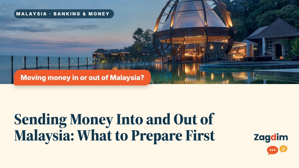 Glass dome pavilion reflected in water at dusk, illustrating Sending Money Into and Out of Malaysia: What to Prepare First