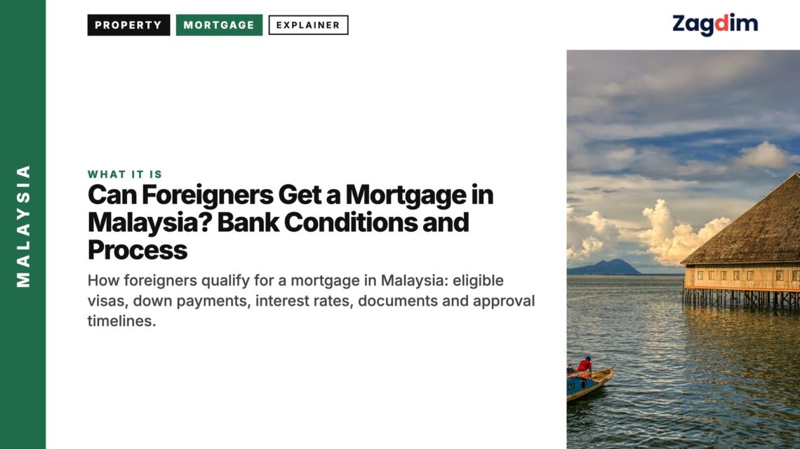 Architecture — thatched stilt house over water with boat, illustrating Can Foreigners Get a Mortgage in Malaysia? Bank Conditions and Process