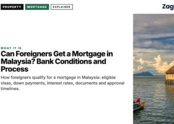 Architecture — thatched stilt house over water with boat, illustrating Can Foreigners Get a Mortgage in Malaysia? Bank Conditions and Process