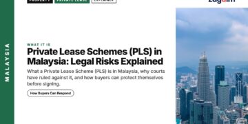 Skyline — Kuala Lumpur skyline aerial with Petronas Towers and hills, illustrating Private Lease Schemes (PLS) in Malaysia: Legal Risks Explained
