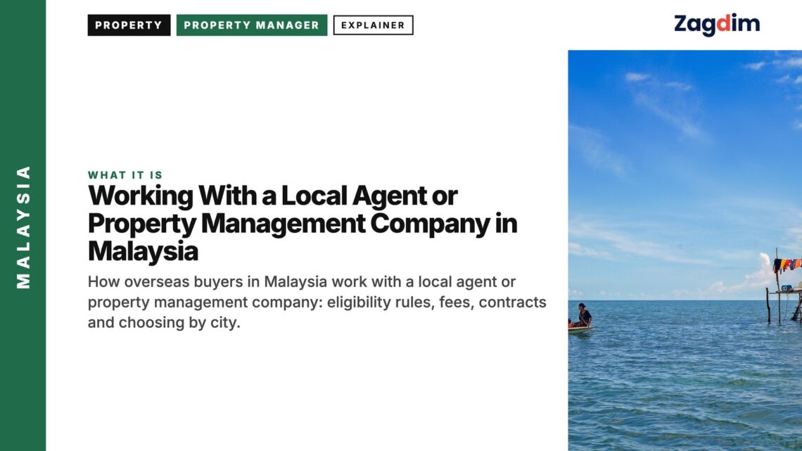 Architecture — fishing boat near stilt hut on turquoise sea, illustrating Working With a Local Agent or Property Management Company in Malaysia