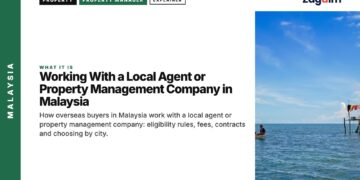 Architecture — fishing boat near stilt hut on turquoise sea, illustrating Working With a Local Agent or Property Management Company in Malaysia