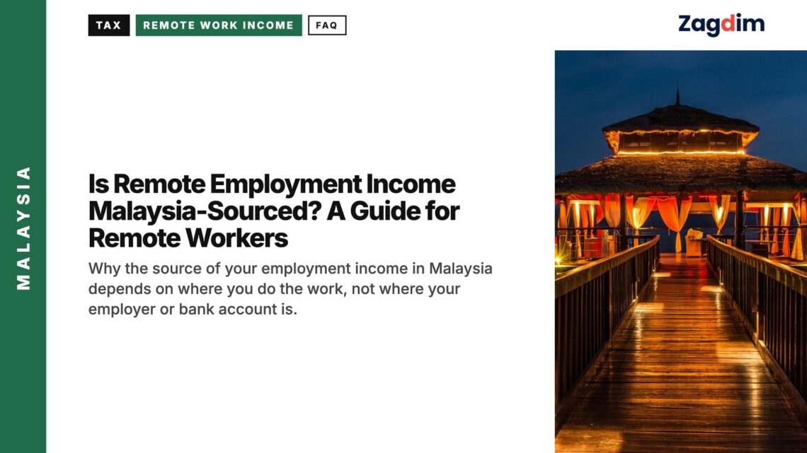 Architecture — illuminated wooden pier leading to lakeside pavilion at dusk, illustrating Is Remote Employment Income Malaysia-Sourced? A Guide for Remote Workers
