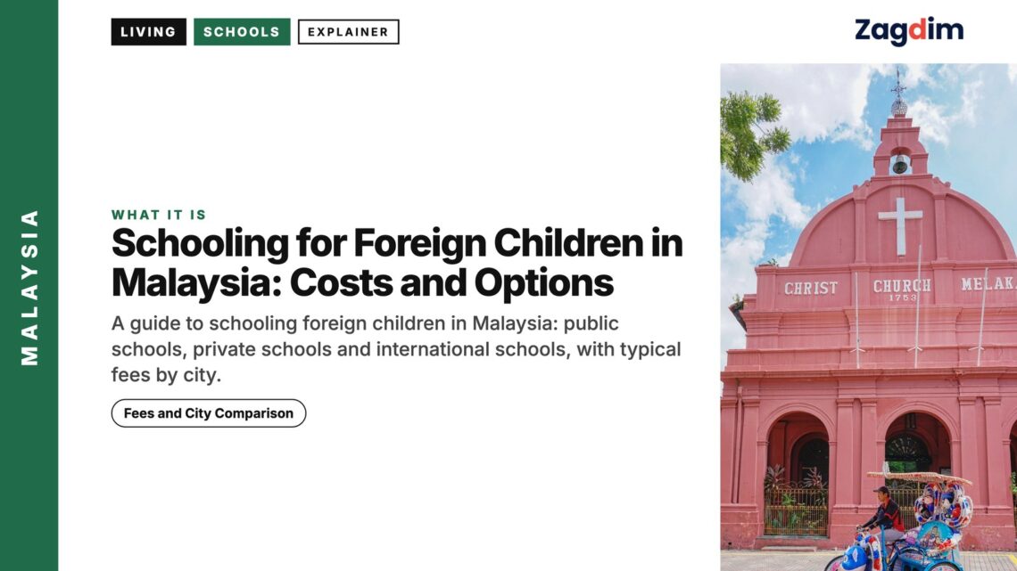 Landmark — Christ Church and Dutch Square Malacca with trishaws, illustrating Schooling for Foreign Children in Malaysia: Costs and Options