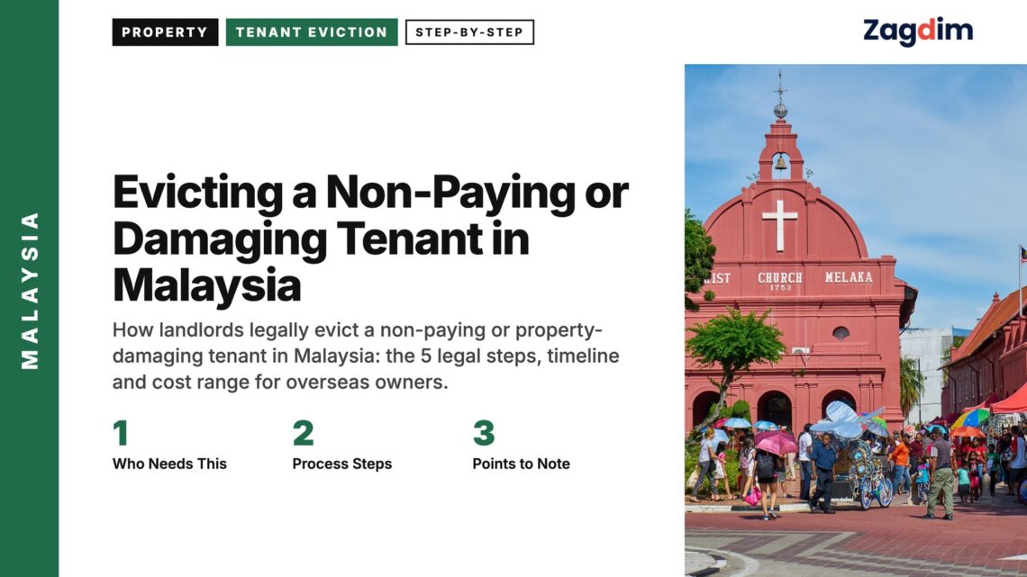 Landmark — Christ Church Melaka with tourists and trishaws, illustrating Evicting a Non-Paying or Damaging Tenant in Malaysia
