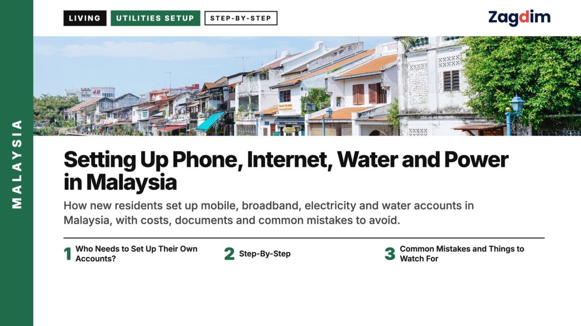 River — Melaka River lined with colourful heritage shophouses, illustrating Setting Up Phone, Internet, Water and Power in Malaysia