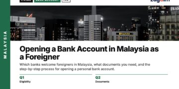 Night — KL Tower and city skyline at night, illustrating Opening a Bank Account in Malaysia as a Foreigner