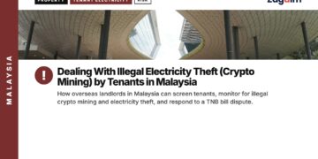 Architecture — modern building interior with oculus roof Kuala Lumpur, illustrating Dealing With Illegal Electricity Theft (Crypto Mining) by Tenants in Malaysia