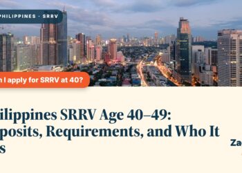 Manila high-rise skyline over a residential district at dusk, illustrating Zagdim's guide: Philippines SRRV Age 40–49: Deposits, Requirements, and Who It Fits