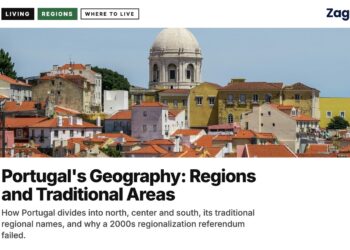 Aerial — Alfama rooftops with Pantheon dome Lisbon, illustrating Portugal's Geography: Regions and Traditional Areas
