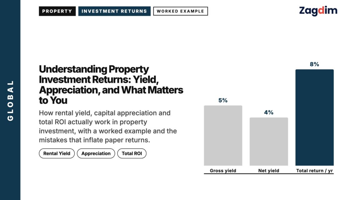 Zagdim guide cover: Understanding Property Investment Returns: Yield, Appreciation, and What Matters to You