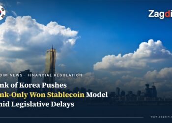 Seoul skyline along the Han River, as the Bank of Korea submits its position on won stablecoin issuance to parliament