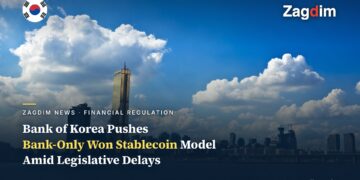 Seoul skyline along the Han River, as the Bank of Korea submits its position on won stablecoin issuance to parliament