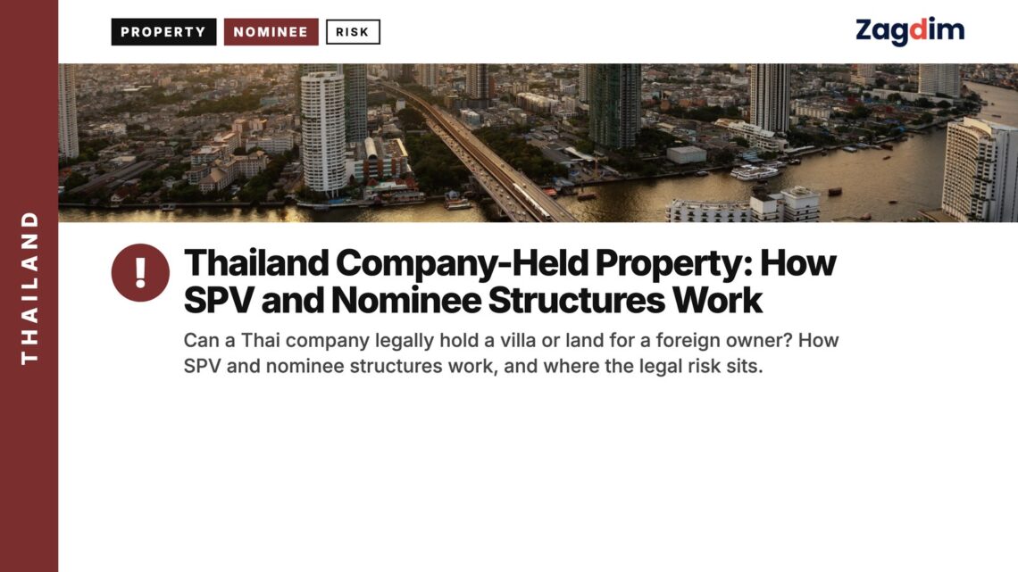 Bangkok Skyline — sunset river bridge, illustrating Thailand Company-Held Property: How SPV and Nominee Structures Work