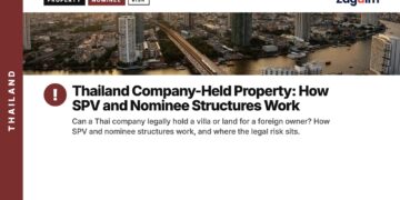 Bangkok Skyline — sunset river bridge, illustrating Thailand Company-Held Property: How SPV and Nominee Structures Work