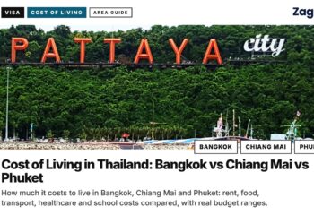 Pattaya — sign, illustrating Cost of Living in Thailand: Bangkok vs Chiang Mai vs Phuket