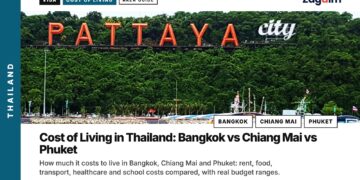 Pattaya — sign, illustrating Cost of Living in Thailand: Bangkok vs Chiang Mai vs Phuket