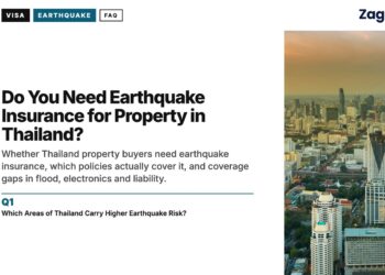 Bangkok Aerial — dense hazy, illustrating Do You Need Earthquake Insurance for Property in Thailand?