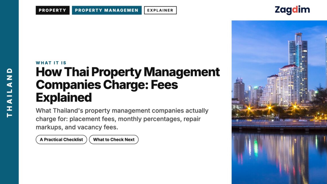 Bangkok Skyline — CBD night reflection, illustrating How Thai Property Management Companies Charge: Fees Explained