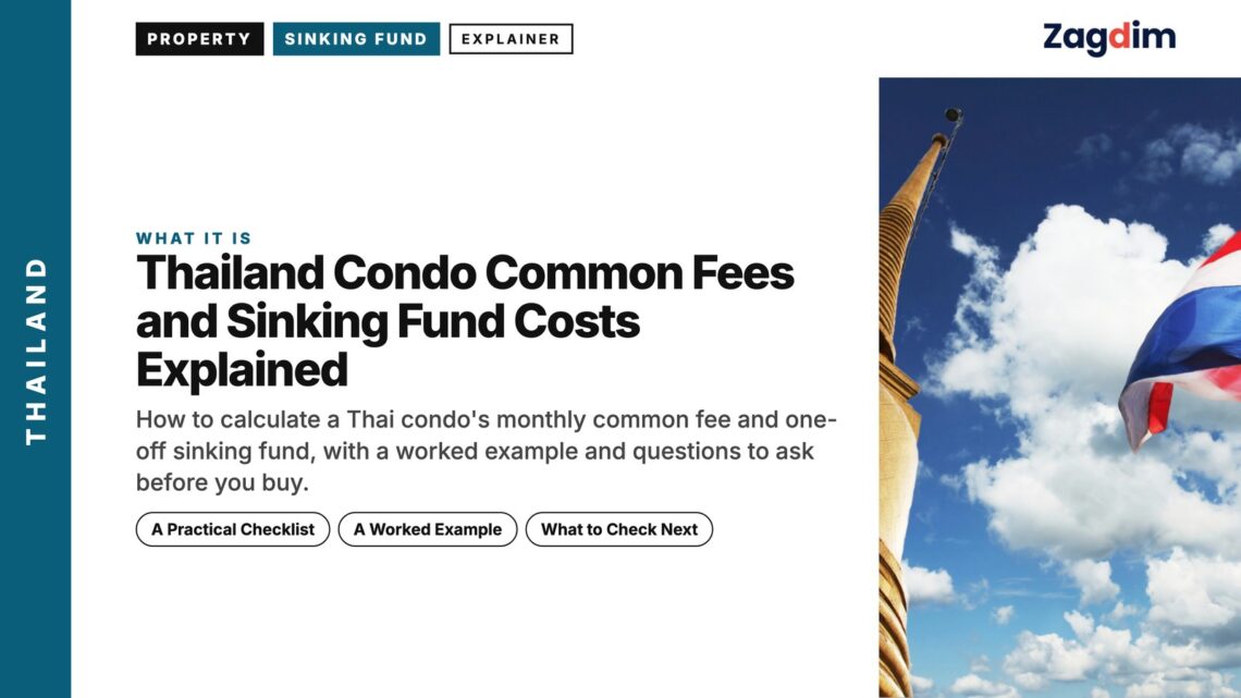 Landmark — golden chedi + Thai flag, illustrating Thailand Condo Common Fees and Sinking Fund Costs Explained