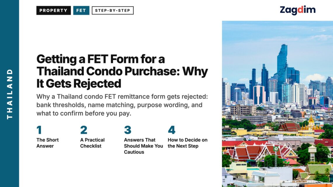 Bangkok Skyline — with temple roofs, illustrating Getting a FET Form for a Thailand Condo Purchase: Why It Gets Rejected