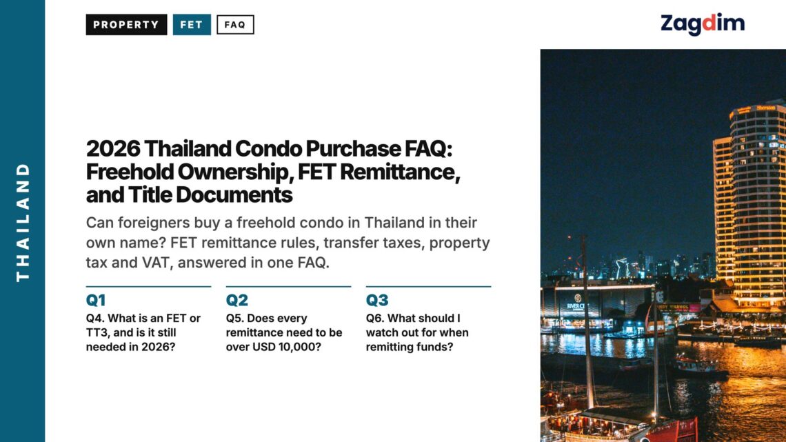 River — hotel night, illustrating 2026 Thailand Condo Purchase FAQ: Freehold Ownership, FET Remittance, and Title Documents