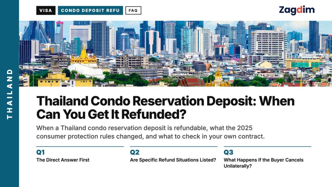 Bangkok Skyline — with temple roofs, illustrating Thailand Condo Reservation Deposit: When Can You Get It Refunded?