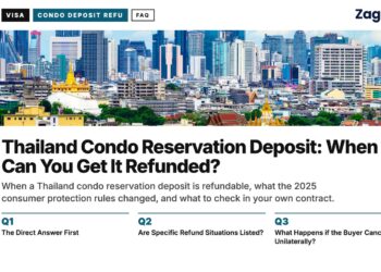 Bangkok Skyline — with temple roofs, illustrating Thailand Condo Reservation Deposit: When Can You Get It Refunded?