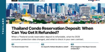 Bangkok Skyline — with temple roofs, illustrating Thailand Condo Reservation Deposit: When Can You Get It Refunded?