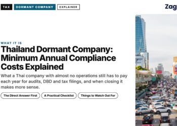Street — Bangkok road traffic, illustrating Thailand Dormant Company: Minimum Annual Compliance Costs Explained