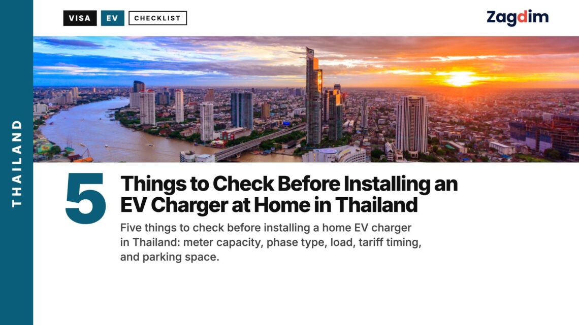 Bangkok Aerial — river sunset, illustrating 5 Things to Check Before Installing an EV Charger at Home in Thailand