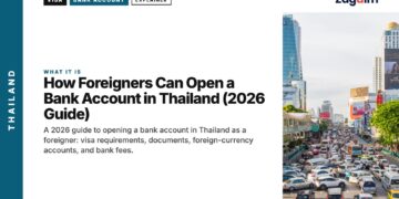 Street — Bangkok road traffic, illustrating How Foreigners Can Open a Bank Account in Thailand (2026 Guide)
