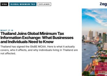 Bangkok Aerial — Chao Phraya dusk, illustrating Thailand Joins Global Minimum Tax Information Exchange: What Businesses and Individuals Need to Know
