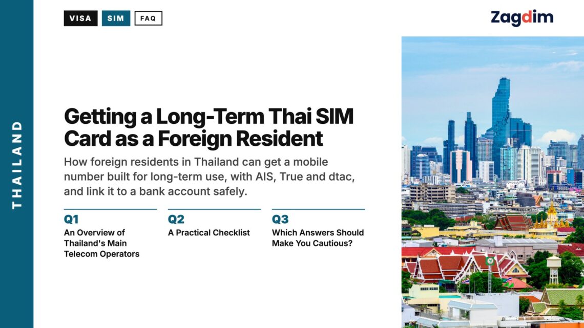Bangkok Skyline — with temple roofs, illustrating Getting a Long-Term Thai SIM Card as a Foreign Resident