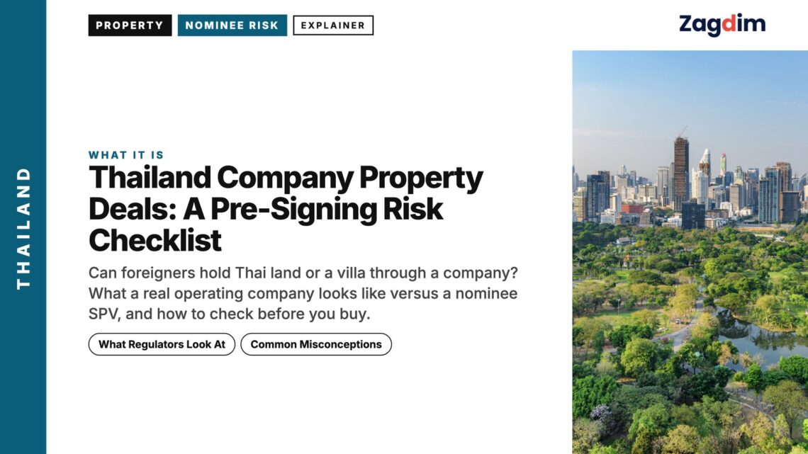 Park — aerial + skyline, illustrating Thailand Company Property Deals: A Pre-Signing Risk Checklist