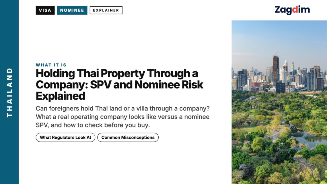 Park — aerial + skyline, illustrating Holding Thai Property Through a Company: SPV and Nominee Risk Explained