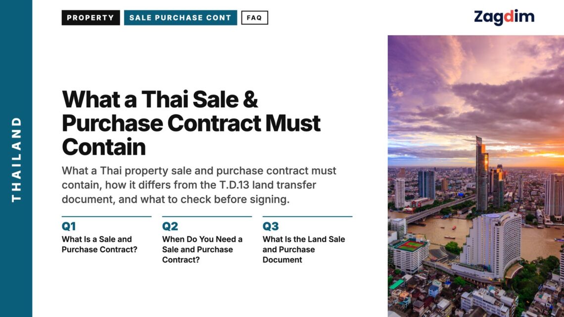 Bangkok Aerial — river sunset, illustrating What a Thai Sale & Purchase Contract Must Contain