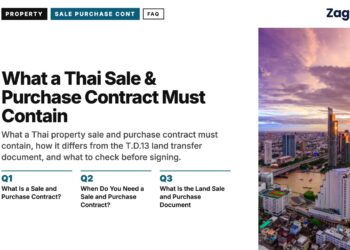 Bangkok Aerial — river sunset, illustrating What a Thai Sale & Purchase Contract Must Contain