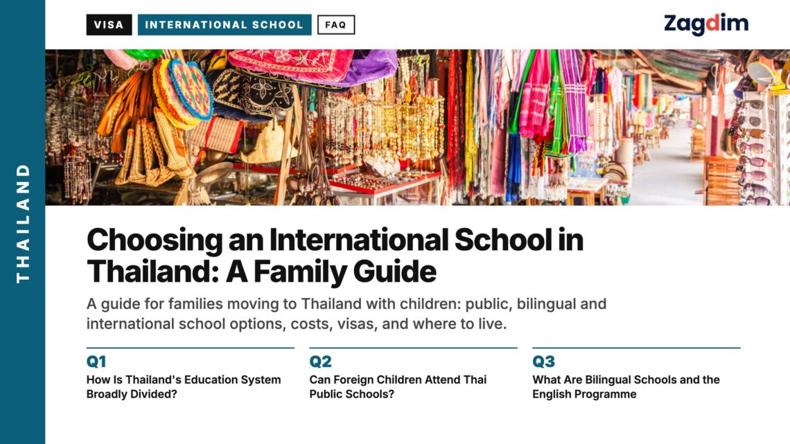Market — bags stall, illustrating Choosing an International School in Thailand: A Family Guide