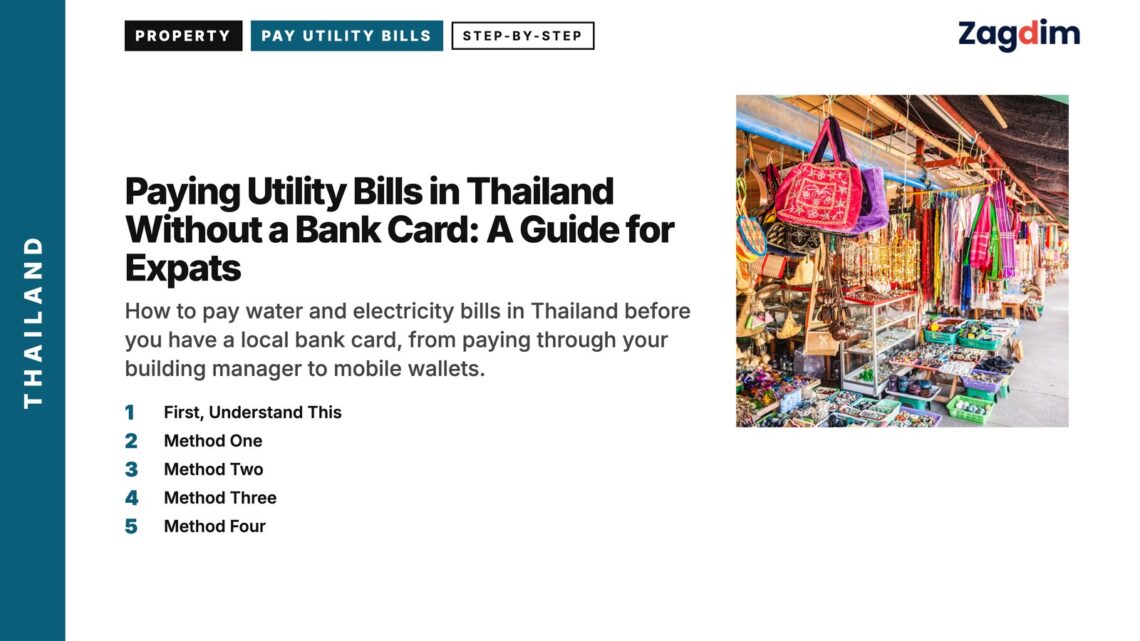 Market — bags stall, illustrating Paying Utility Bills in Thailand Without a Bank Card: A Guide for Expats