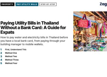 Market — bags stall, illustrating Paying Utility Bills in Thailand Without a Bank Card: A Guide for Expats