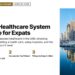 Skyline — Dubai Marina towers reflected in water by footbridge, illustrating UAE Healthcare System Guide for Expats