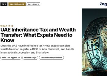 Landmark — Illuminated sculpture with Arabic calligraphy at night, illustrating UAE Inheritance Tax and Wealth Transfer: What Expats Need to Know