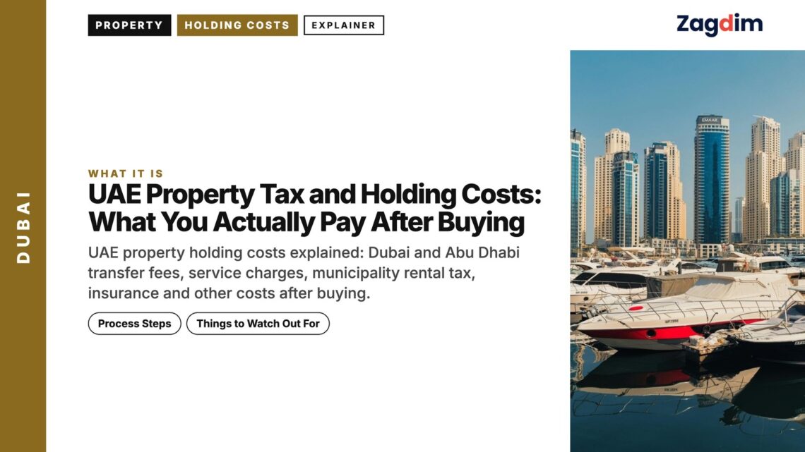 Harbour — Yachts reflected in water at Dubai Marina, illustrating UAE Property Tax and Holding Costs: What You Actually Pay After Buying